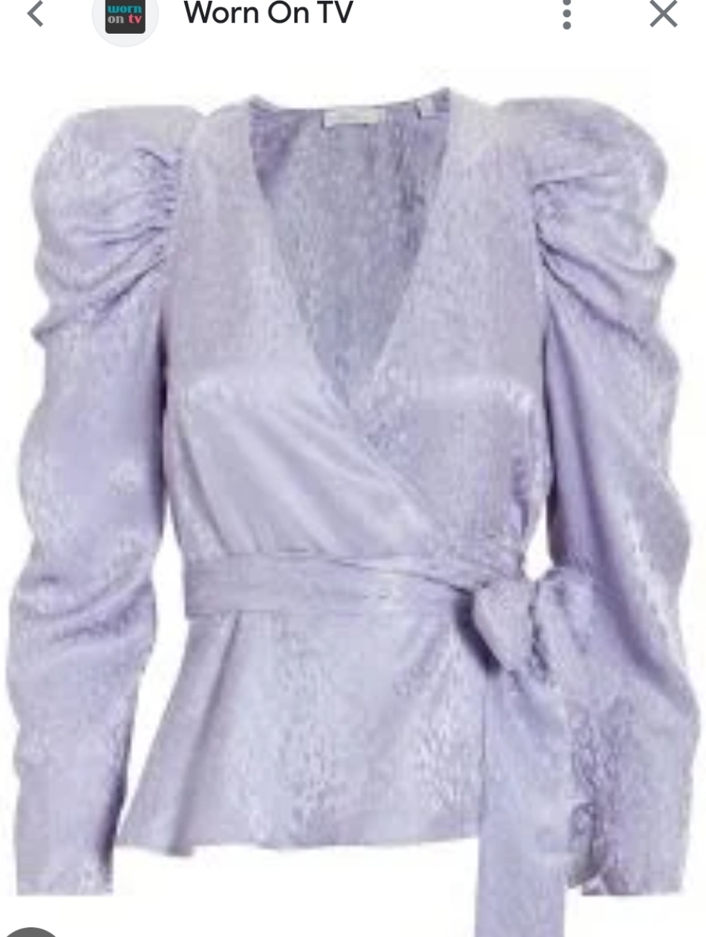 A.L.C Lilac Purple 100% Silk Puff Shoulder Wrap Top Size 4